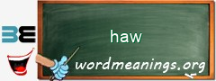 WordMeaning blackboard for haw